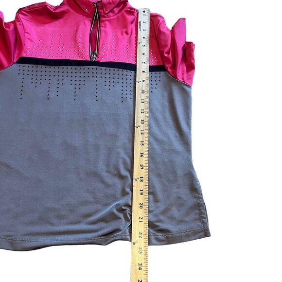 Jamie Sadock Golf Shirt. Pink and Grey with 1/4 Zipper. Short Sleeves. Sz Small - Picture 10 of 11